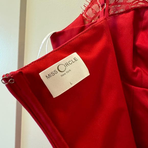 Miss circle red lace detail dress size L - wore once and dry cleaned. - Picture 2 of 3